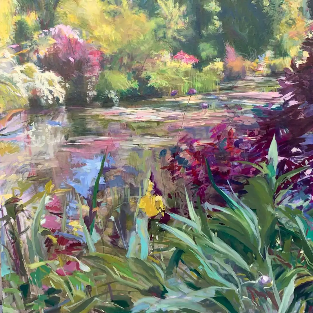 Terrell Minton's impressionist painting of a Lily Pond