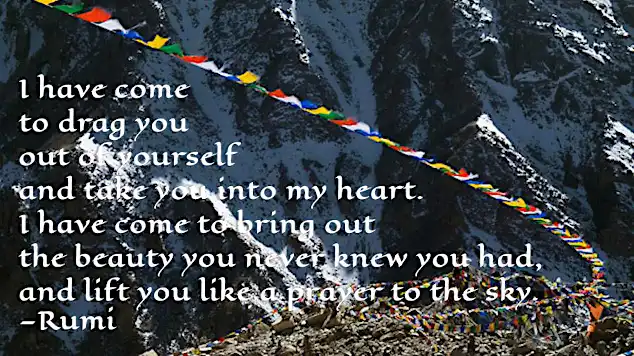 Thumbnail of a prayer flags waving in the mountain.